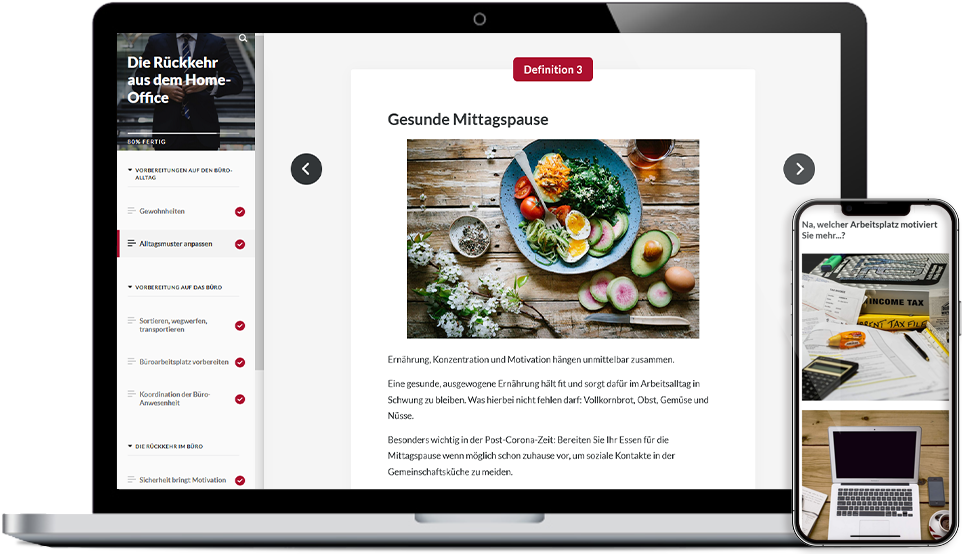 E-Learning Kurs für Mitarbeiter "Die Rückkehr aus dem Home-Office"