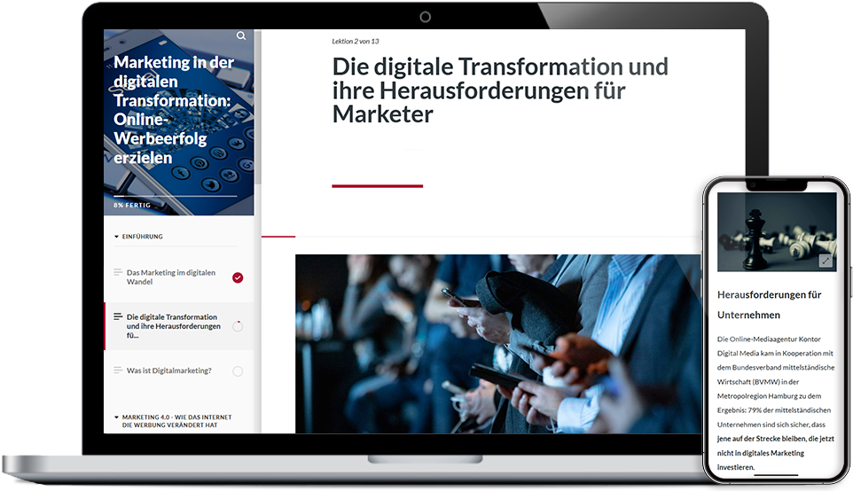 E-Learning Kurs zum Thema "Marketing in der digitalen Transformation"