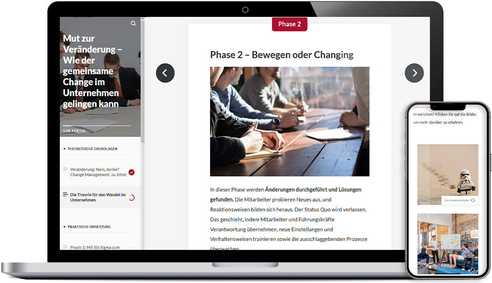 E-Learning Kurs zum Thema "Mut zur Veränderung"