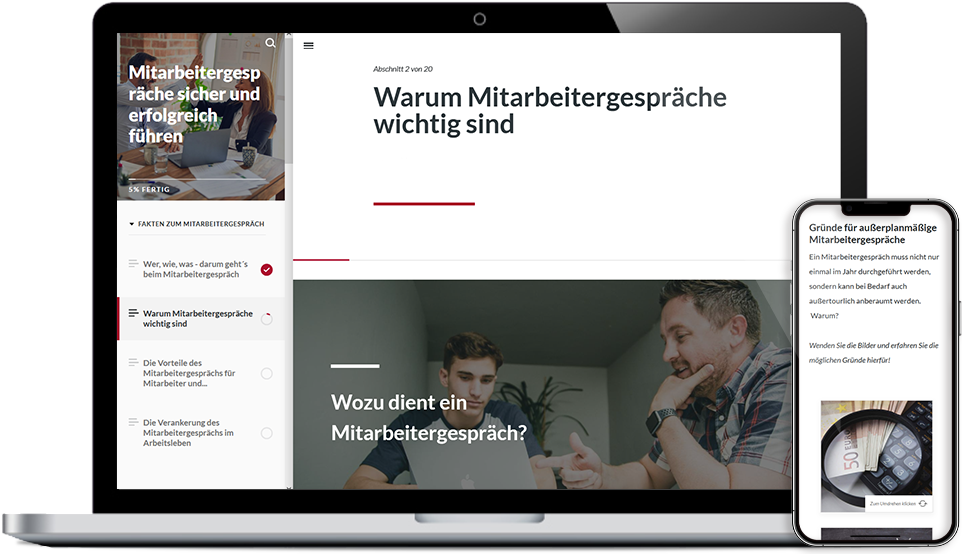 E-Learning Kurs für Mitarbeiter "Mitarbeitendengespräche sicher und erfolgreich führen"