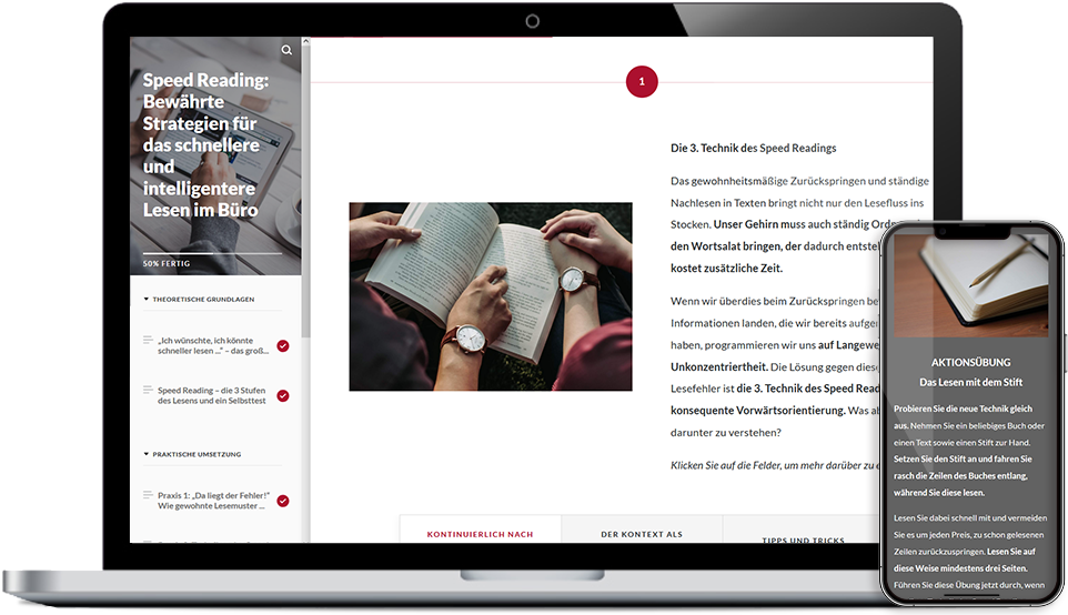 E-Learning Kurs für Mitarbeiter "Speed-Reading"