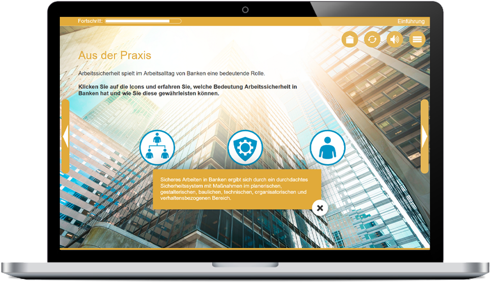 E-Learning Kurs: Arbeitssicherheit – Sicheres Arbeiten in Geldinstituten Online-Training "Arbeitssicherheit - Sicheres Arbeiten in Geldinstituten" auf lona.eu