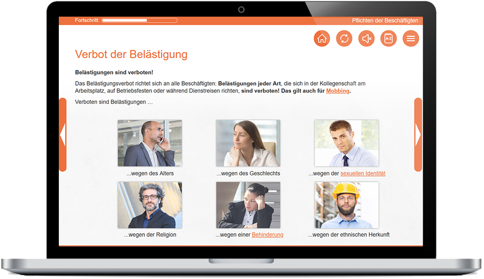 E-Learning Kurs für Führungskräfte "Allgemeines Gleichbehandlungsgesetz"
