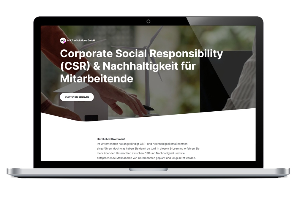 E-Learning-Kurs für Mitarbeiter zu Corporate Social Responsibility (CSR) & Nachhaltigkeit