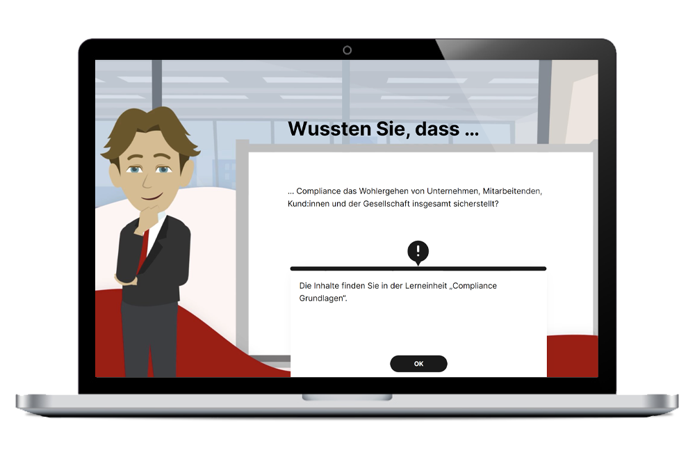 E-Learning Kurs für Mitarbeiter und Führungskräfte zu Compliance Grundlagen