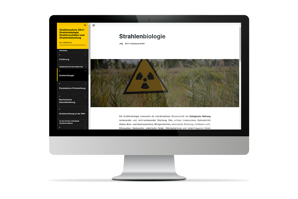 E-Learning Kurs: Strahlenbiologie, Strahlenschäden und Strahlenbelastung"