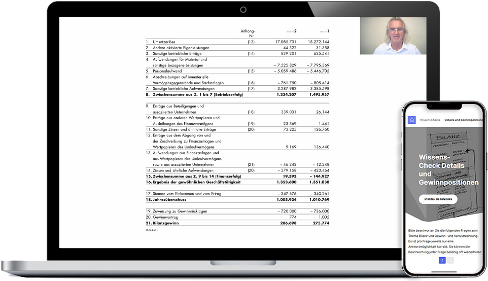 Online-Training "Bilanz und G+V - Details und Gewinnpositionen" auf lona.eu