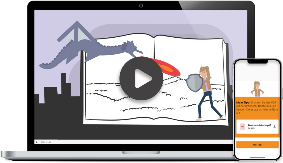 Online-Kurs / E-Learning für Mitarbeiter zum Thema Brandschutz